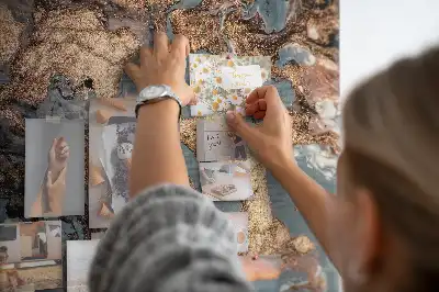 Wall cork memo board Artistic marble