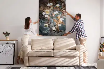 Wall cork memo board Artistic marble