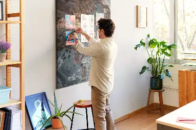 Artistic marble wall cork memo board