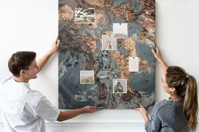 Wall cork memo board Artistic marble