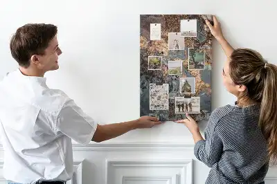 Wall cork memo board Artistic marble