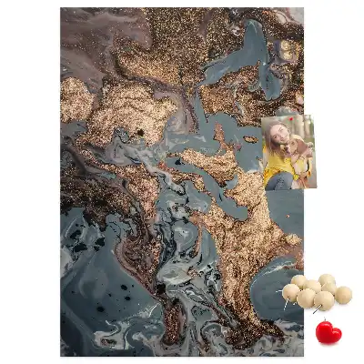 Wall cork memo board Artistic marble