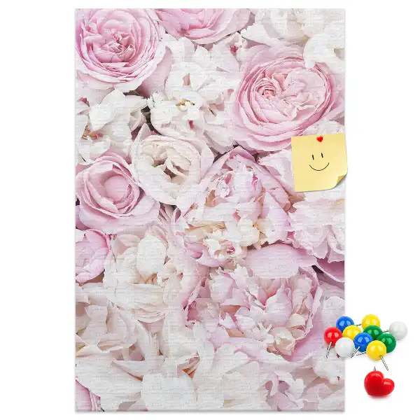 Rose flower cork pin board