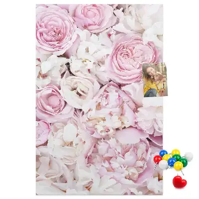 Rose flower cork pin board