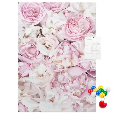Rose flower cork pin board