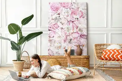 Rose flower cork pin board