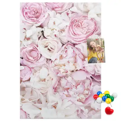 Rose flower cork pin board