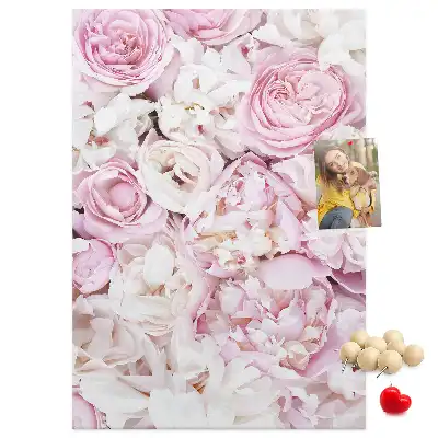 Rose flower cork pin board