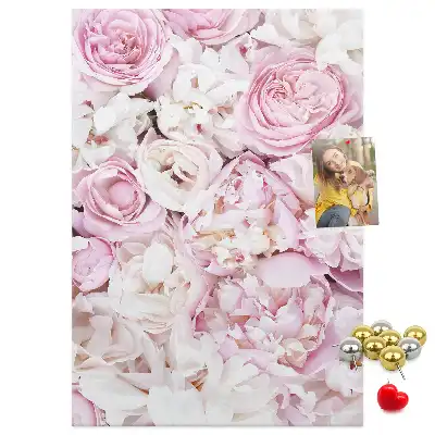 Rose flower cork pin board