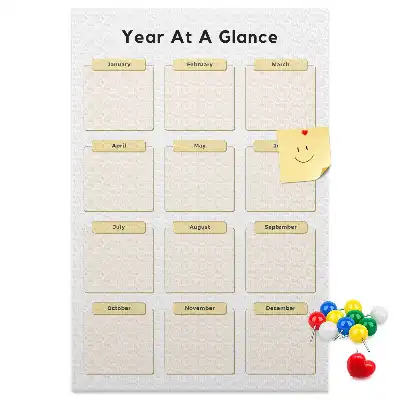 Wall cork memo board Annual calendar