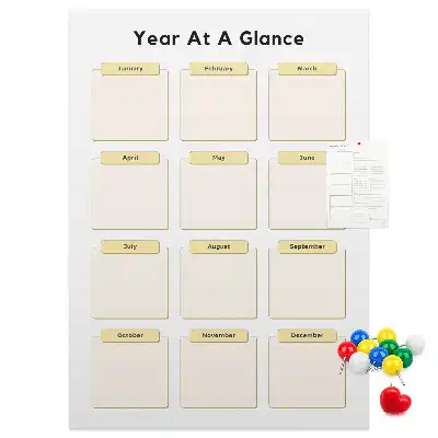 Wall cork memo board Annual calendar