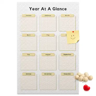 Wall cork memo board Annual calendar