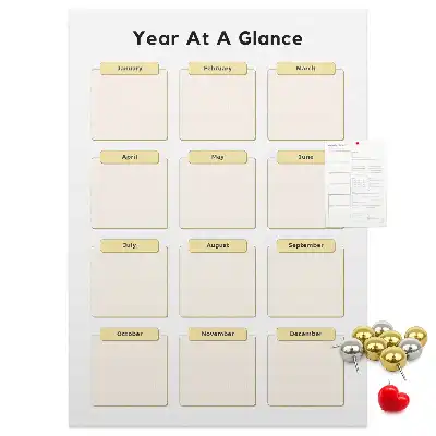 Wall cork memo board Annual calendar