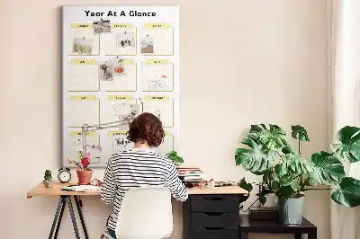 Wall cork memo board Annual calendar