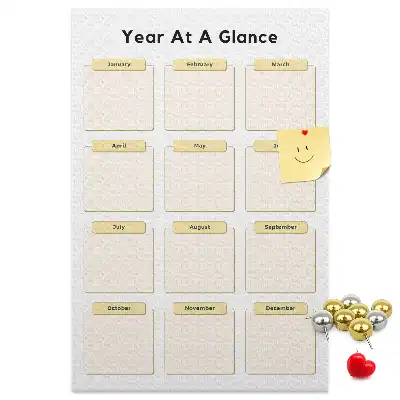Wall cork memo board Annual calendar