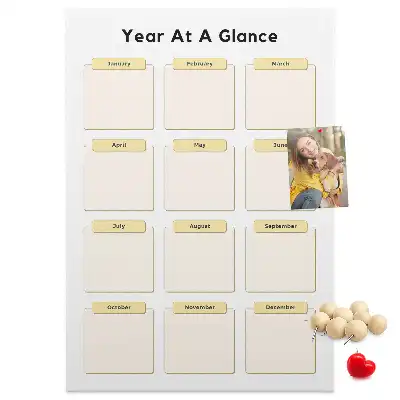 Wall cork memo board Annual calendar