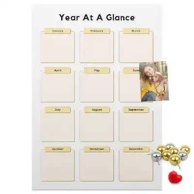 Wall cork memo board Annual calendar