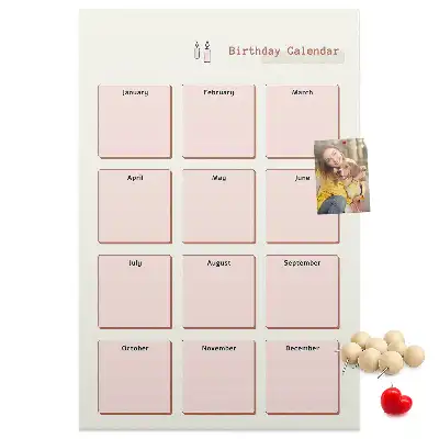 Cork Note Board Birthday calendar