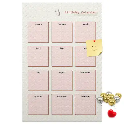 Cork Note Board Birthday calendar