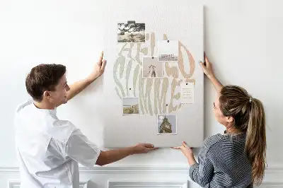 Wall cork memo board with Welcome to summer inscription