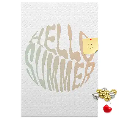 Wall cork memo board with Welcome to summer inscription