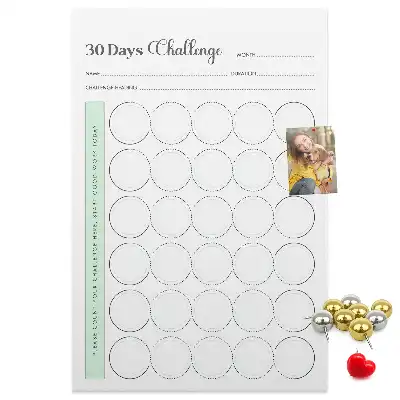 Cork pin board Challenge Planner