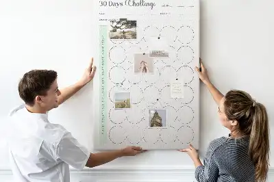 Cork pin board Challenge Planner