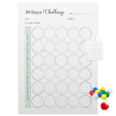 Cork pin board Challenge Planner
