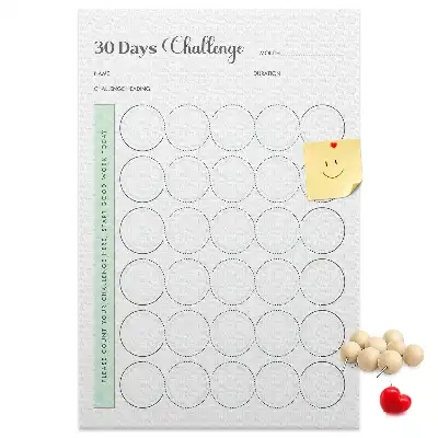 Cork pin board Challenge Planner