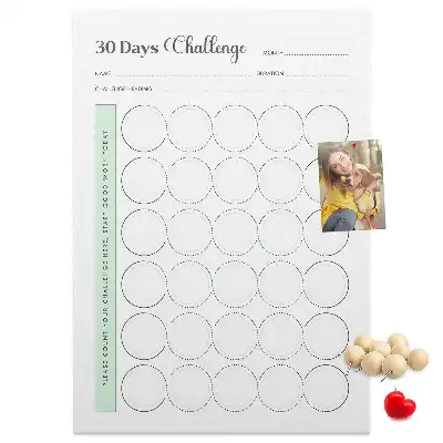 Cork pin board Challenge Planner