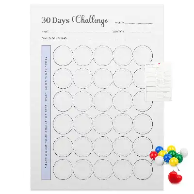 Cork Note Board 30 Day Challenge Planner