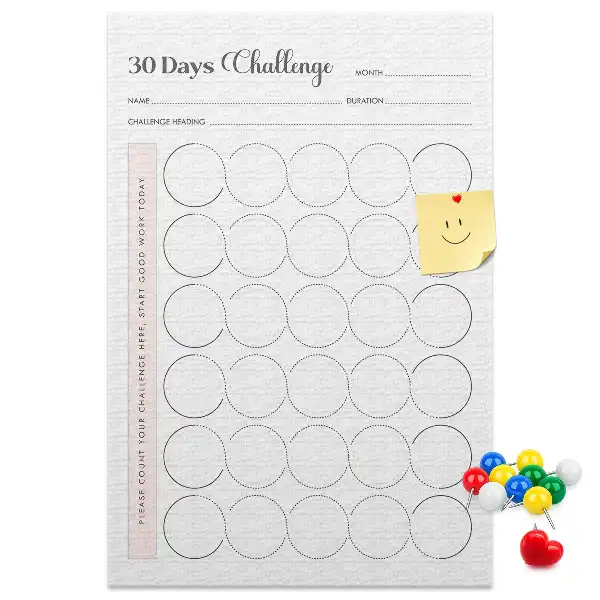 30 Day Challenge wall cork memo board