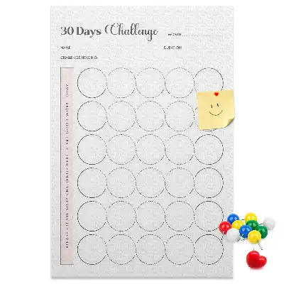 30 Day Challenge wall cork memo board