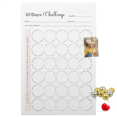 30 Day Challenge wall cork memo board