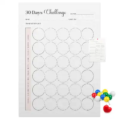30 Day Challenge wall cork memo board