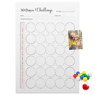 30 Day Challenge wall cork memo board