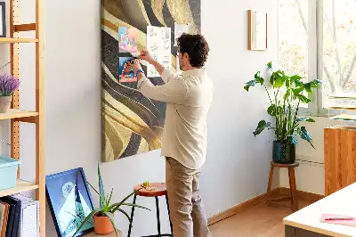 Abstract lines cork pin board