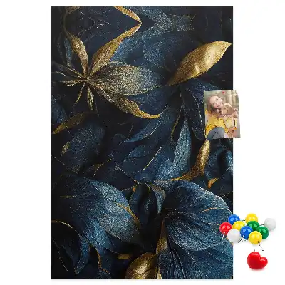 Cork note board with dark floral motif