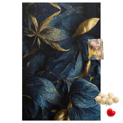 Cork note board with dark floral motif