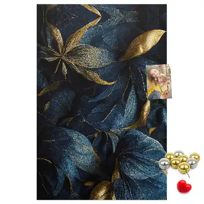Cork note board with dark floral motif