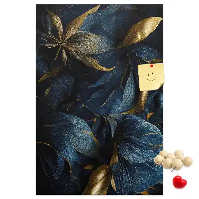Cork note board with dark floral motif