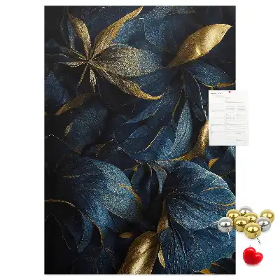Cork note board with dark floral motif