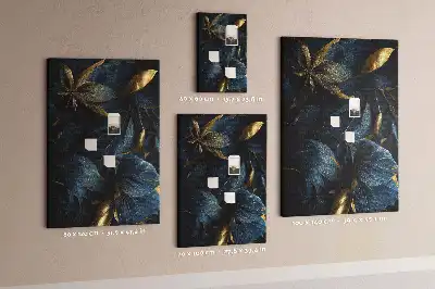 Cork note board with dark floral motif