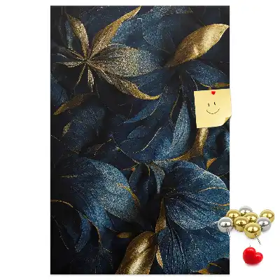 Cork note board with dark floral motif