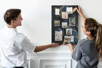 Cork note board with dark floral motif