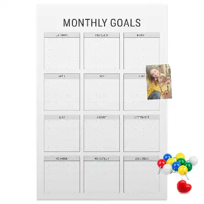 Monthly goals wall cork memo board