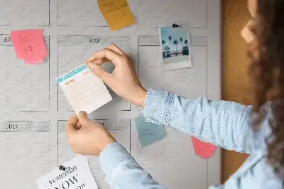 Monthly goals wall cork memo board