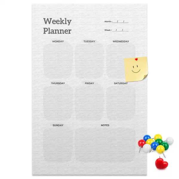 Wall cork memo board Weekly planner