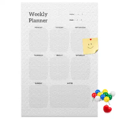 Weekly planner wall cork memo board