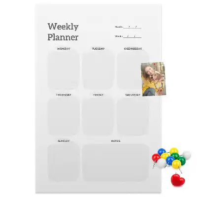 Weekly planner wall cork memo board